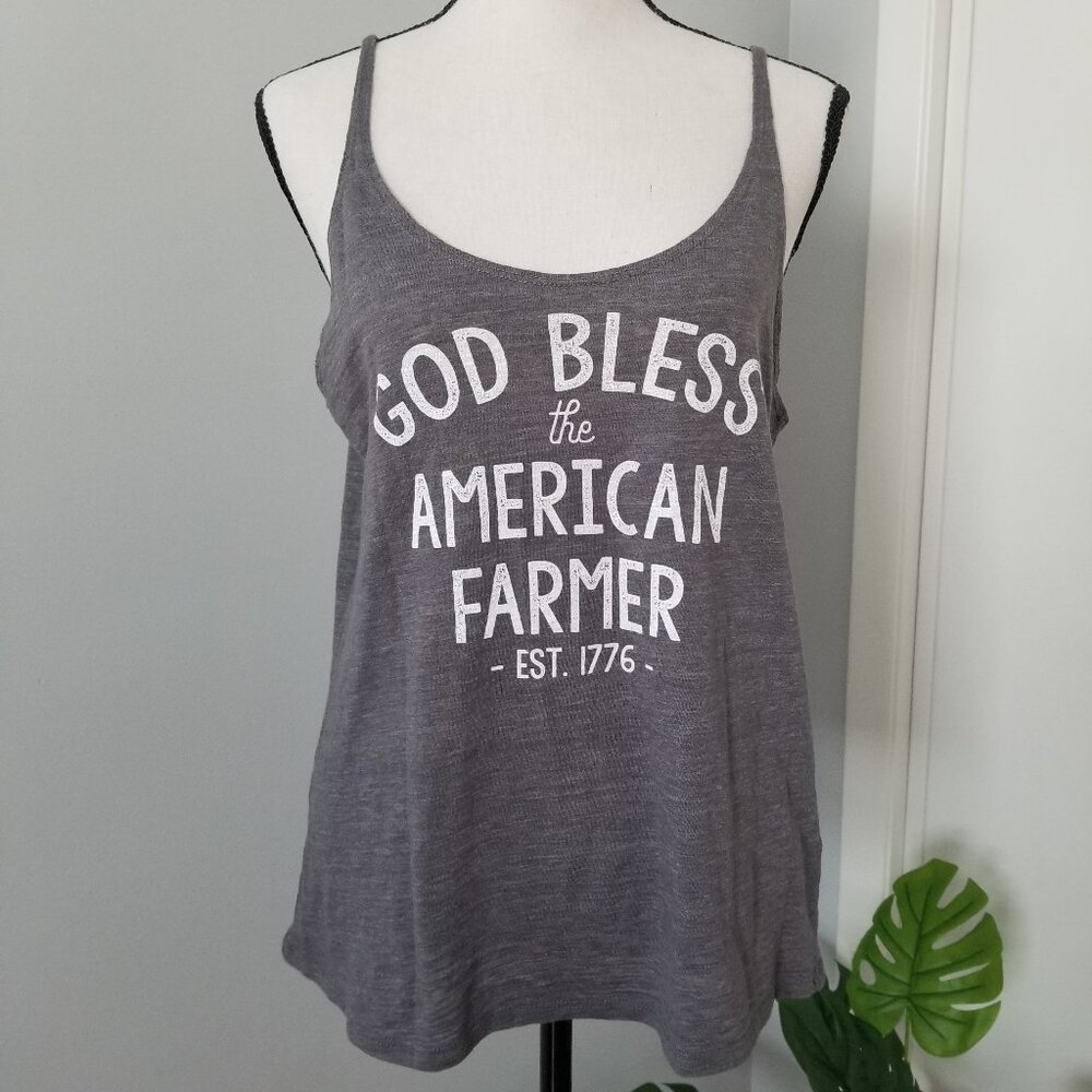 God Bless The American Farmer Tank Top S